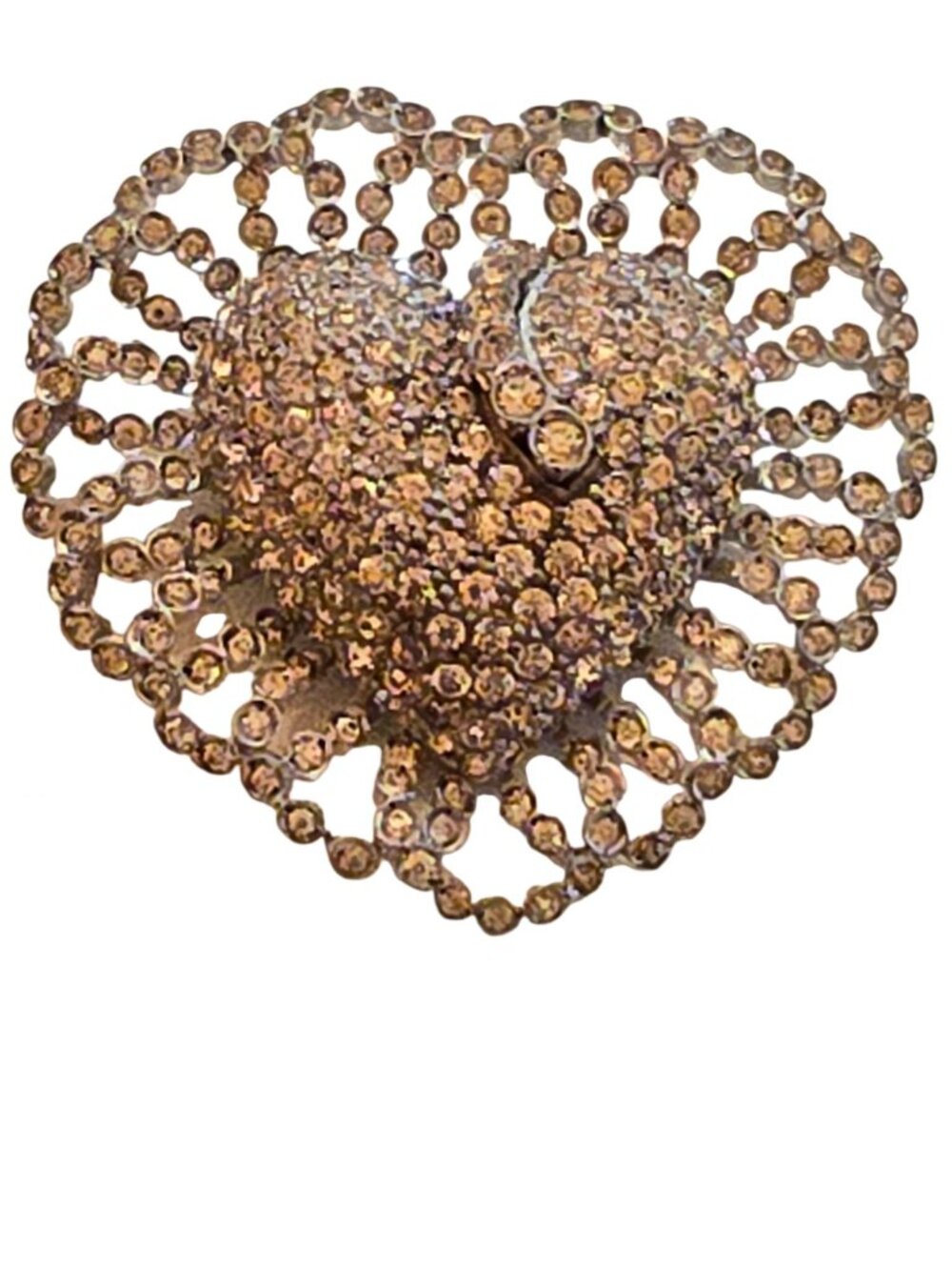 Rare Jomaz Pave Dimensional Heart Brooch (A10073)